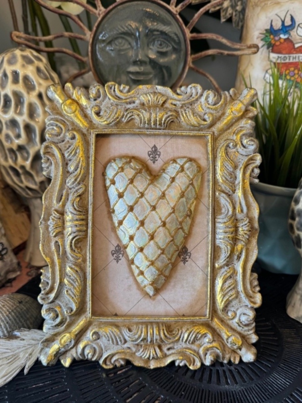 VALENTINE VICTORIAN TUFTED Heart, Hand Sculpted Heart, Meaningful Sacred Heart